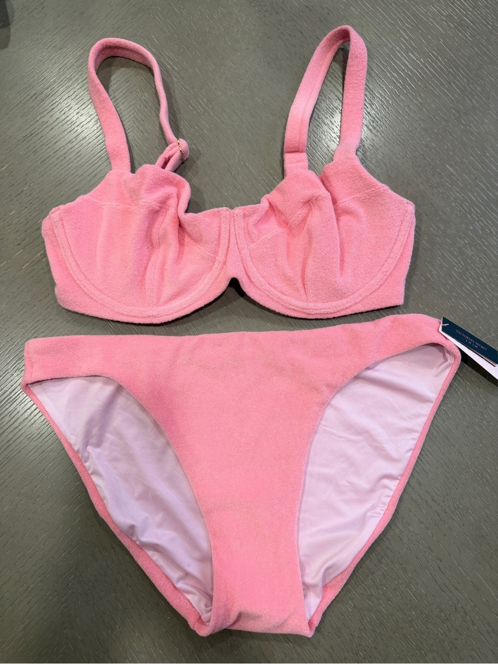 Victoria’s Secret Pink Terry Cloth Bikini Set NWT | 36DD Top & XL Bottom